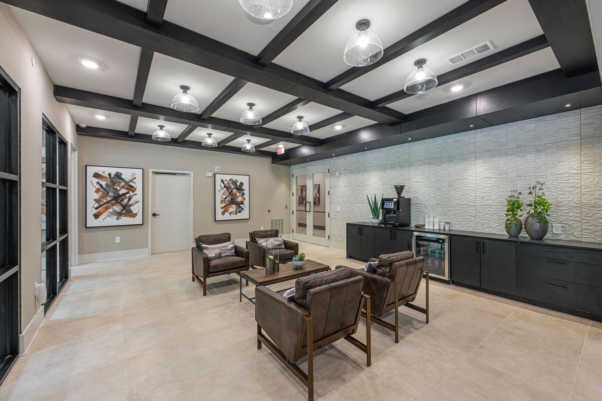 Seating area at Conclave Sugar Hill. 