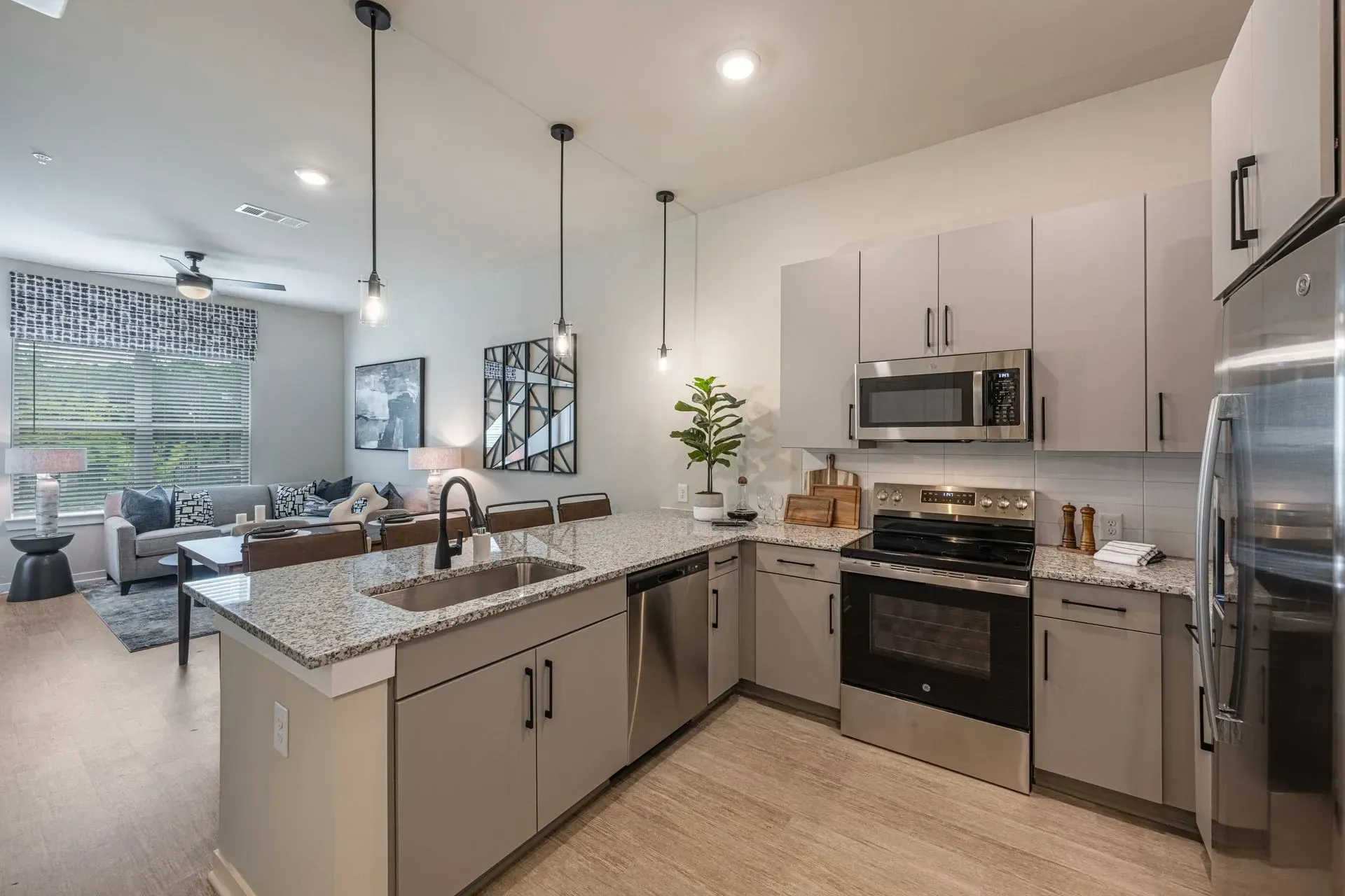 Image of a kitchen at Conclave Sugar Hill.