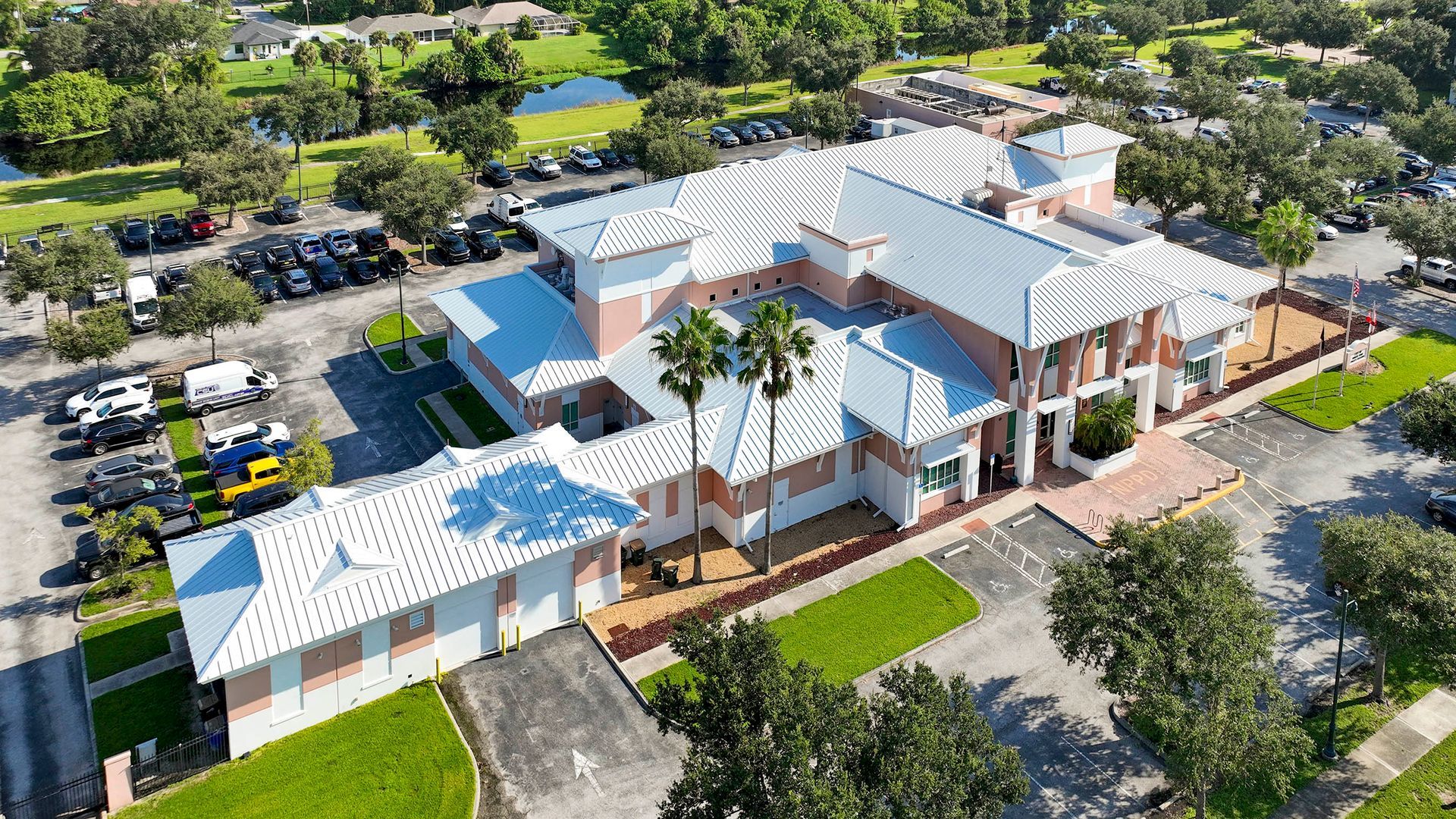 Large commercial roofing project completed by Crowther near Jupiter, Florida