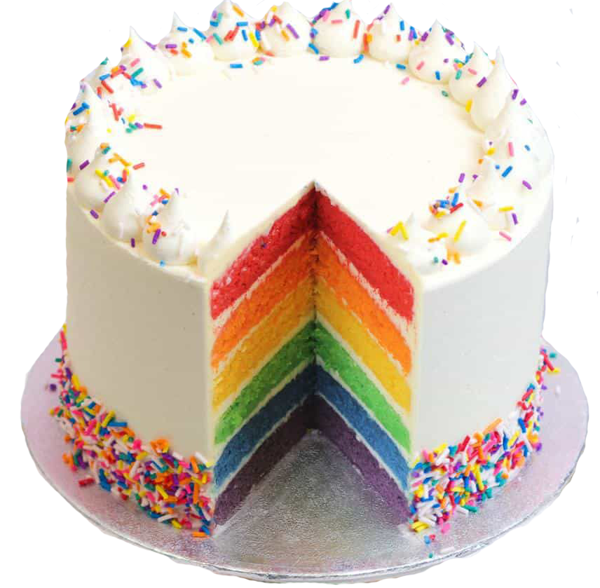 rainbowcake, vanille taart, something sweet