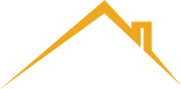 Gold-colored house roof graphic against a white background.