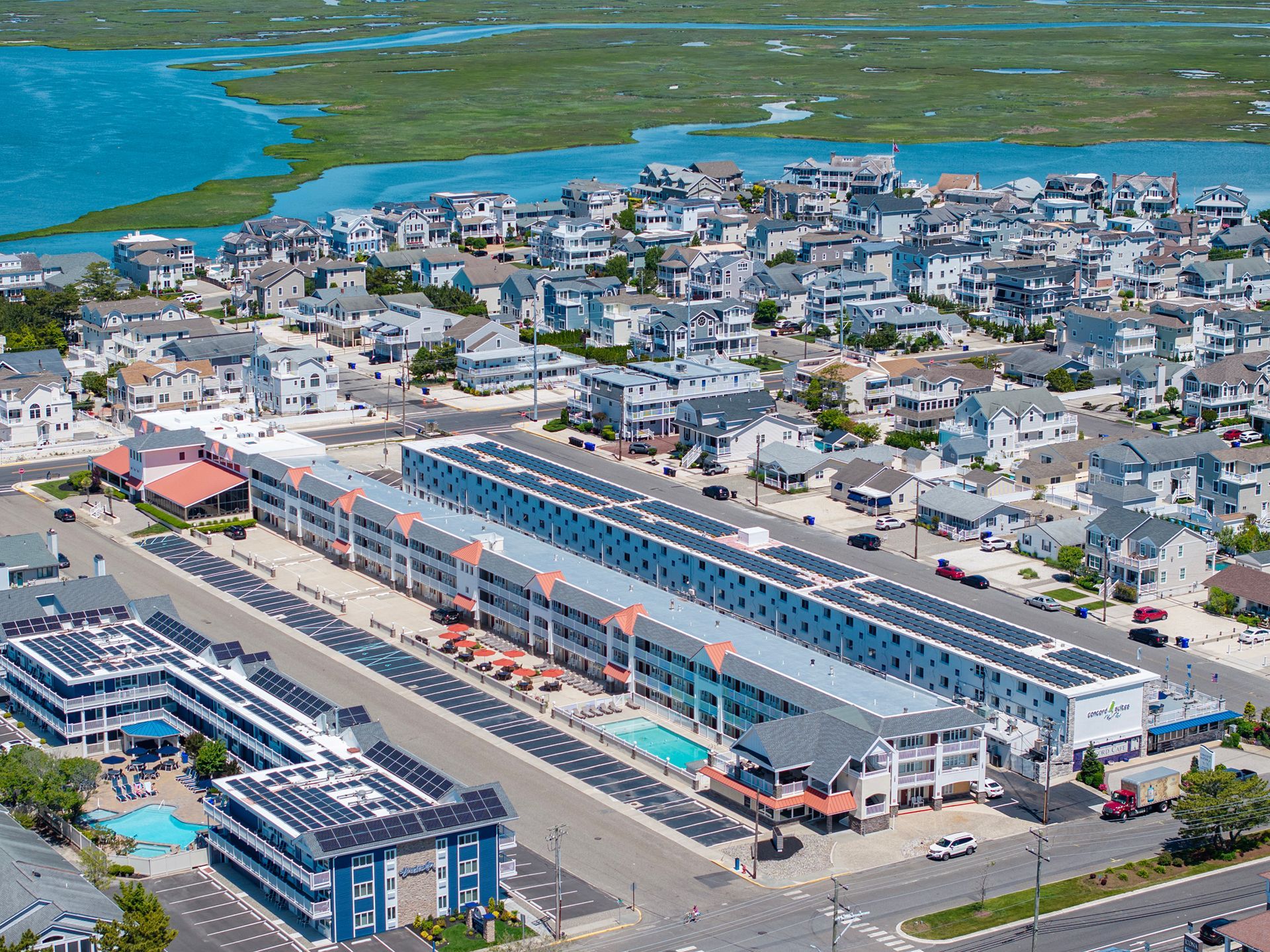 aerial image of hotel