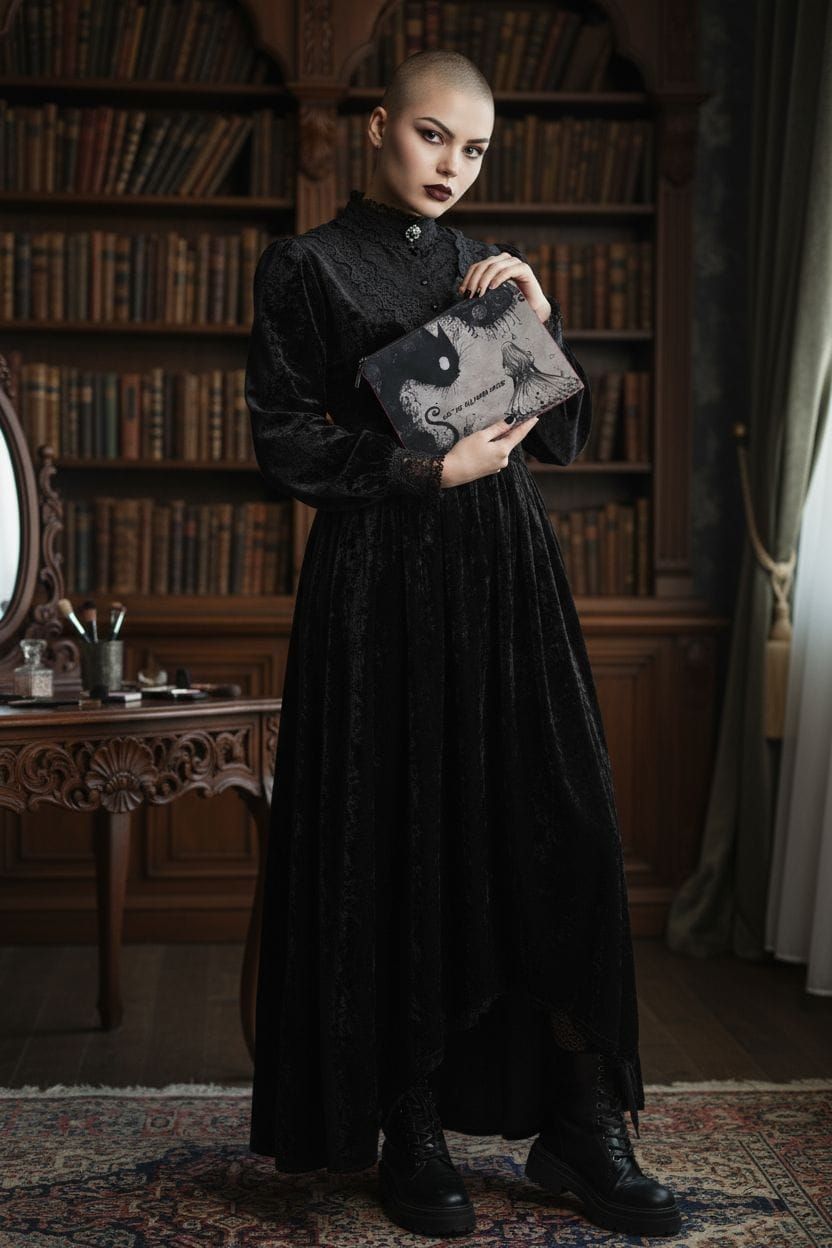 Estuche estampado de Alicia en el País de las Maravillas, el gato de Cheshire negro y el texto