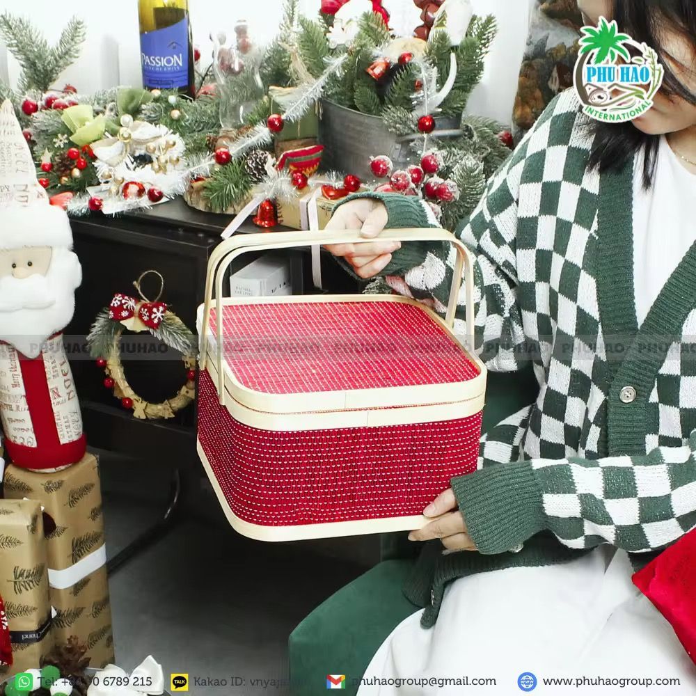 Handwoven Square Picnic Baskets