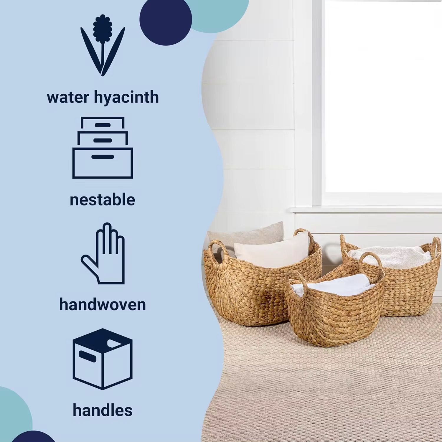 Handwoven Basket with Handles