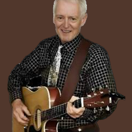 A man in a plaid shirt and tie is holding a guitar