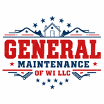 General Maintenance of WILLC logo with red and blue house, tools, and stars