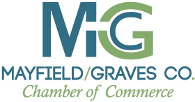 Logo for Mayfield/Graves Co. Chamber of Commerce: blue 