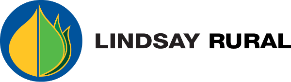 Lindsay Rural logo: A blue circle with a flame divided in yellow and green. Text reads “LINDSAY RURAL”.