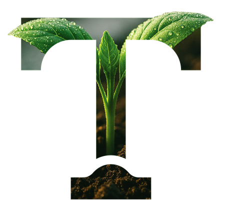 Green sprout growing inside a white