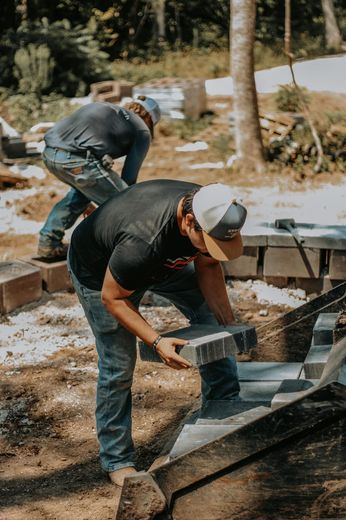 A group of men are working on a construction site.