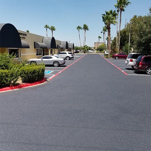 Parking Lot With Cars — Mercedes, TX — Bernal Paving