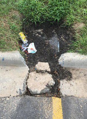 Broken Curb — Mercedes, TX — Bernal Paving