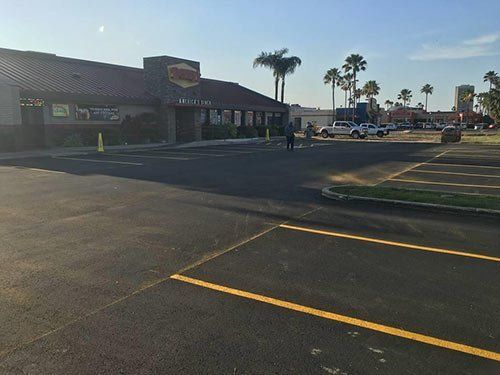 Road Asphalt with Yellow Line — Mercedes, TX — Bernal Paving