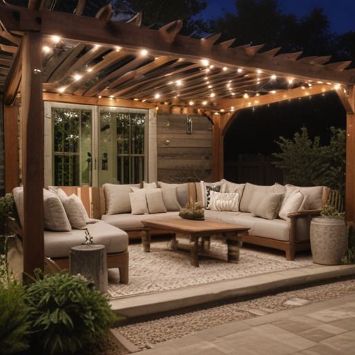 Pergola Lighting with furnishings