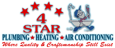 A logo for 4 star plumbing heating and air conditioning