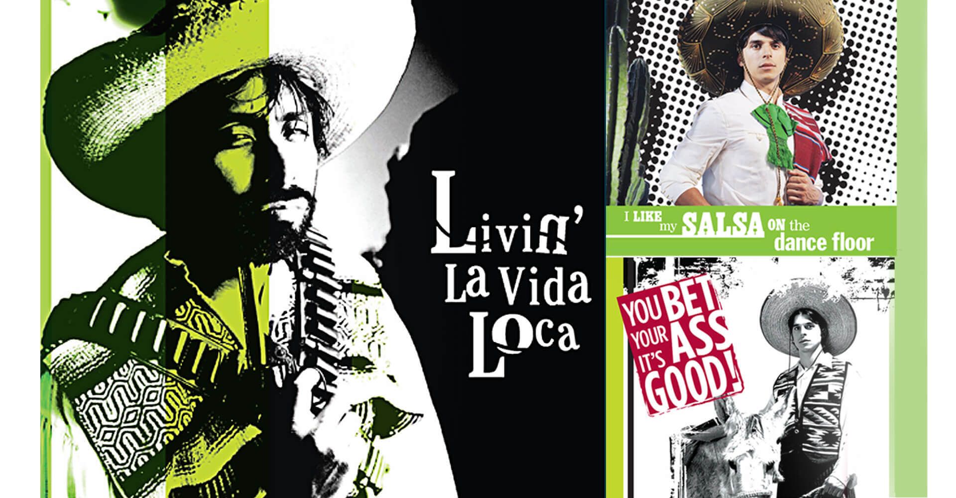 A poster with a man in a cowboy hat and a woman in a mariachi outfit
