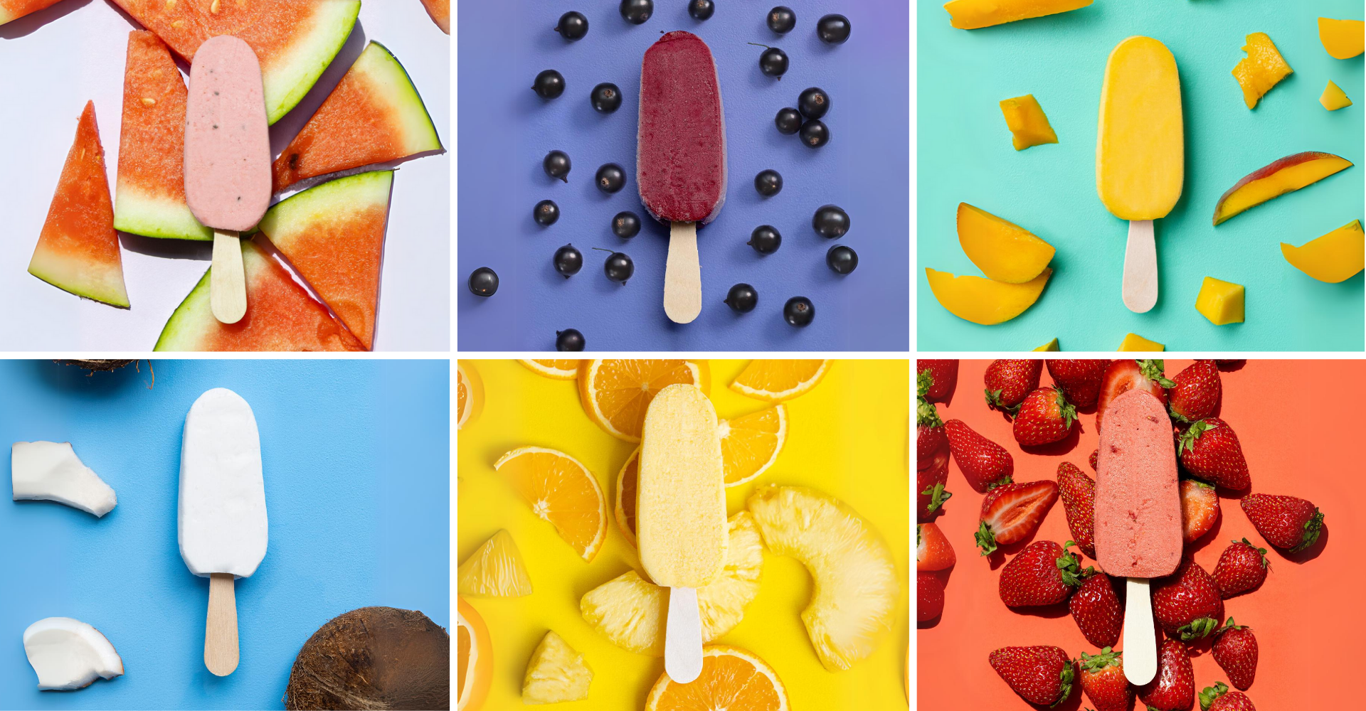 There are many different types of ice cream on a stick.