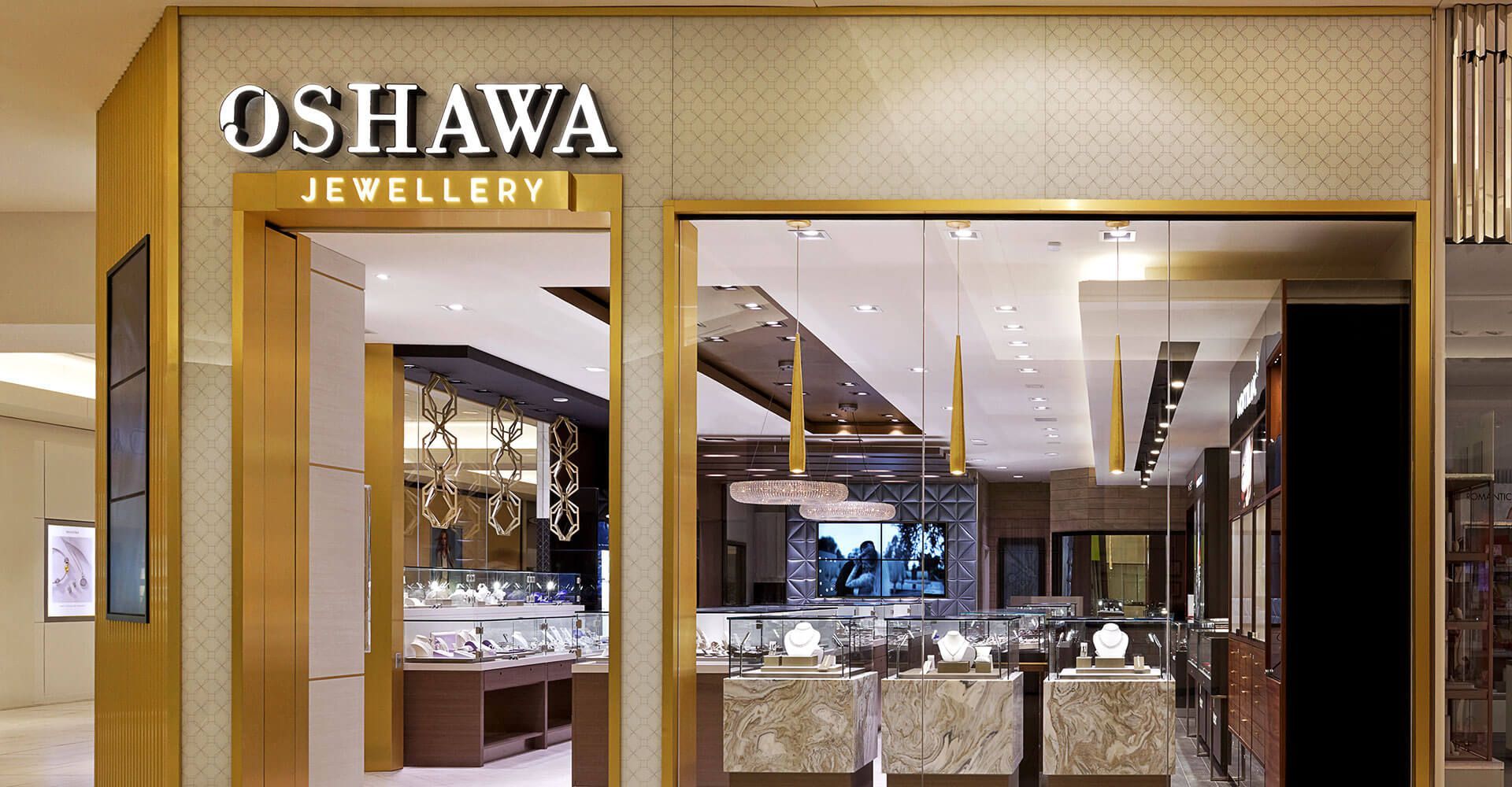 A jewelry store called oshawa is located in a mall