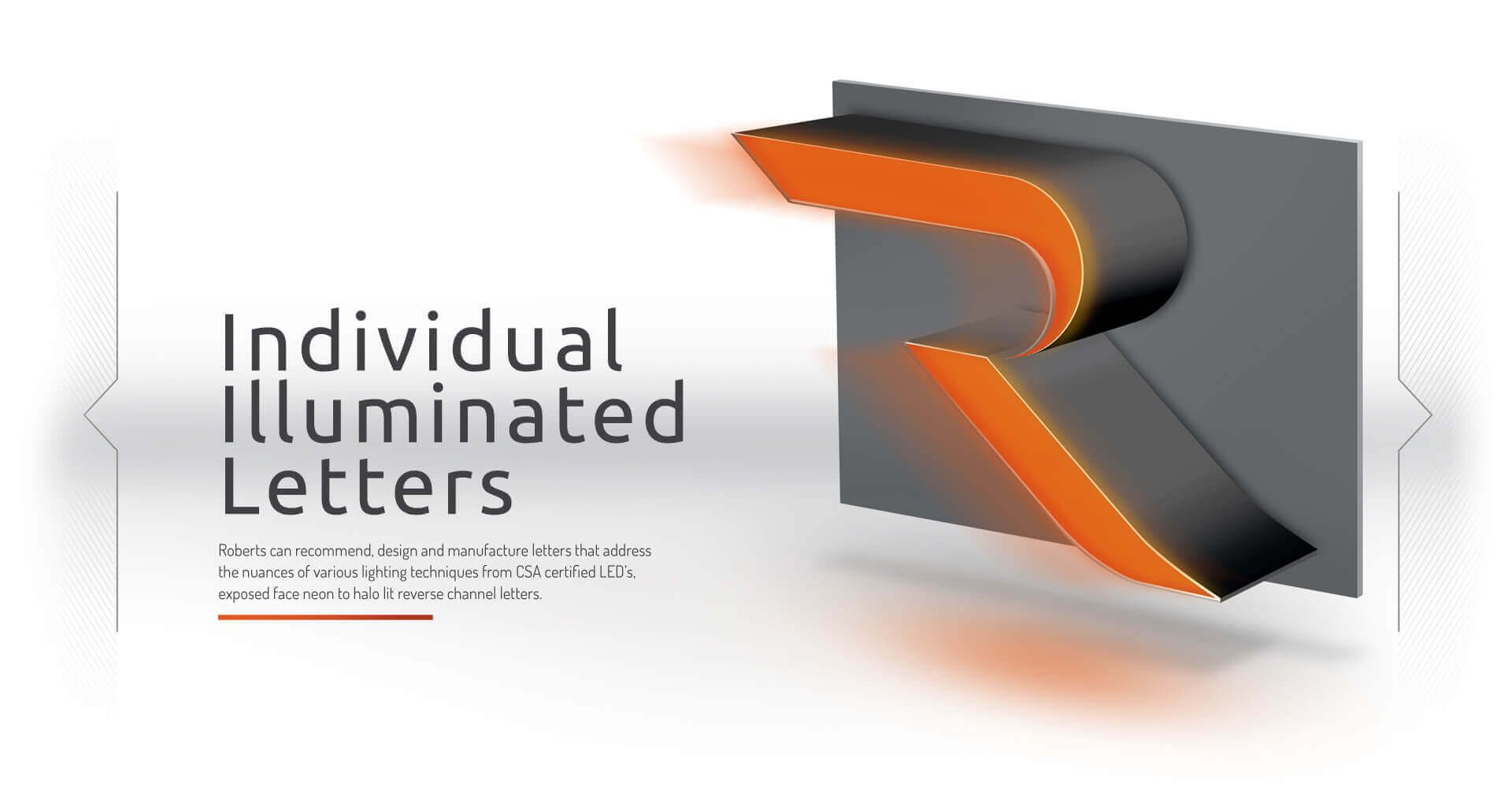 A sign that says individual illuminated letters on it