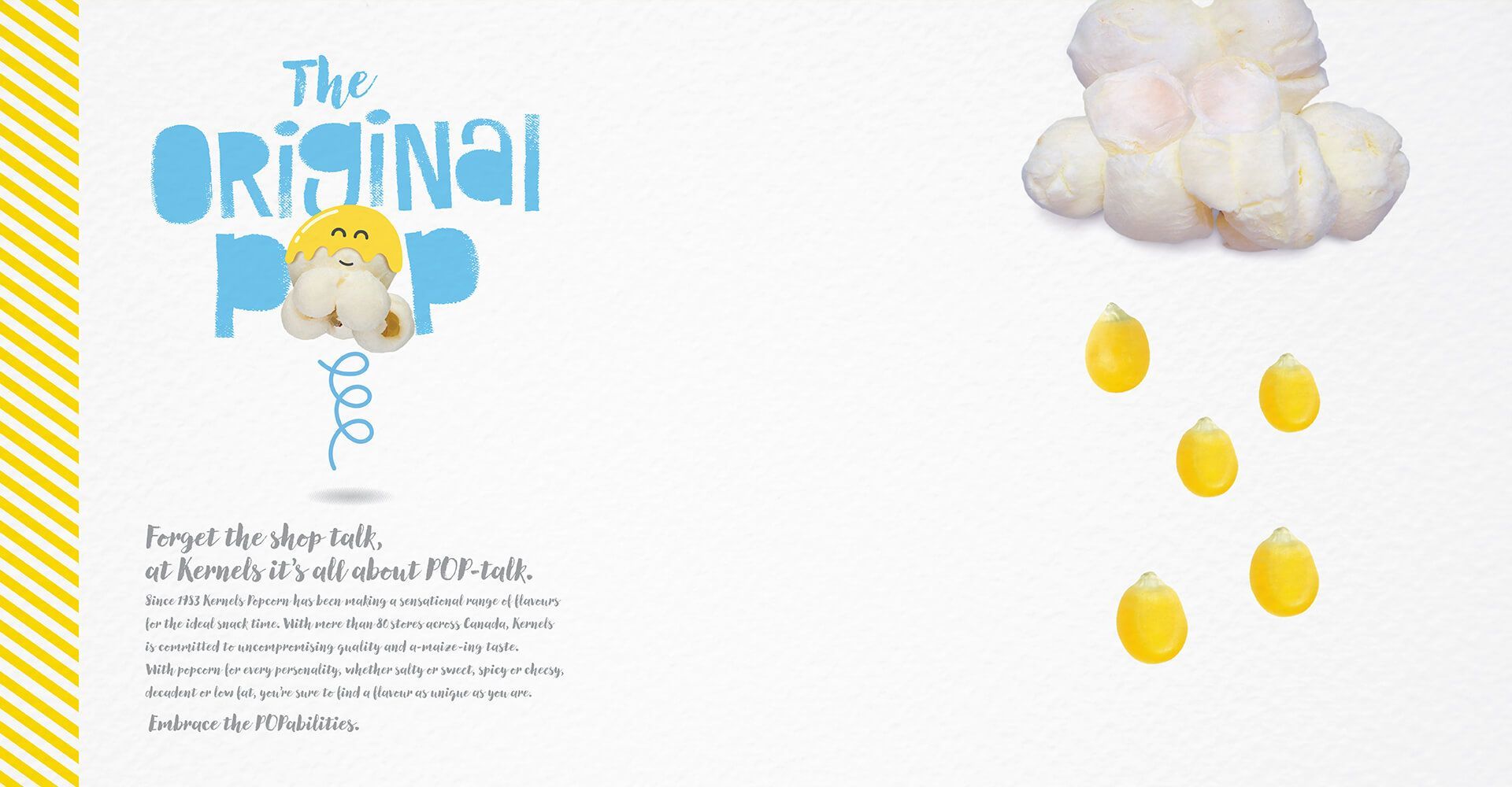 A picture of a cloud made out of popcorn and yellow drops.