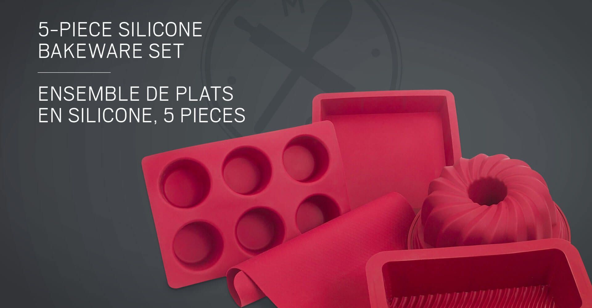 5 piece silicone bakeware set ensemble de plats en silicone 5 pieces