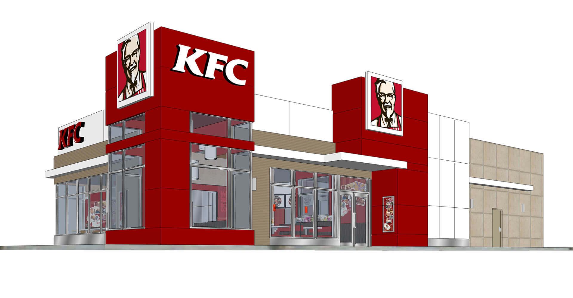 An artist 's impression of a kfc restaurant.