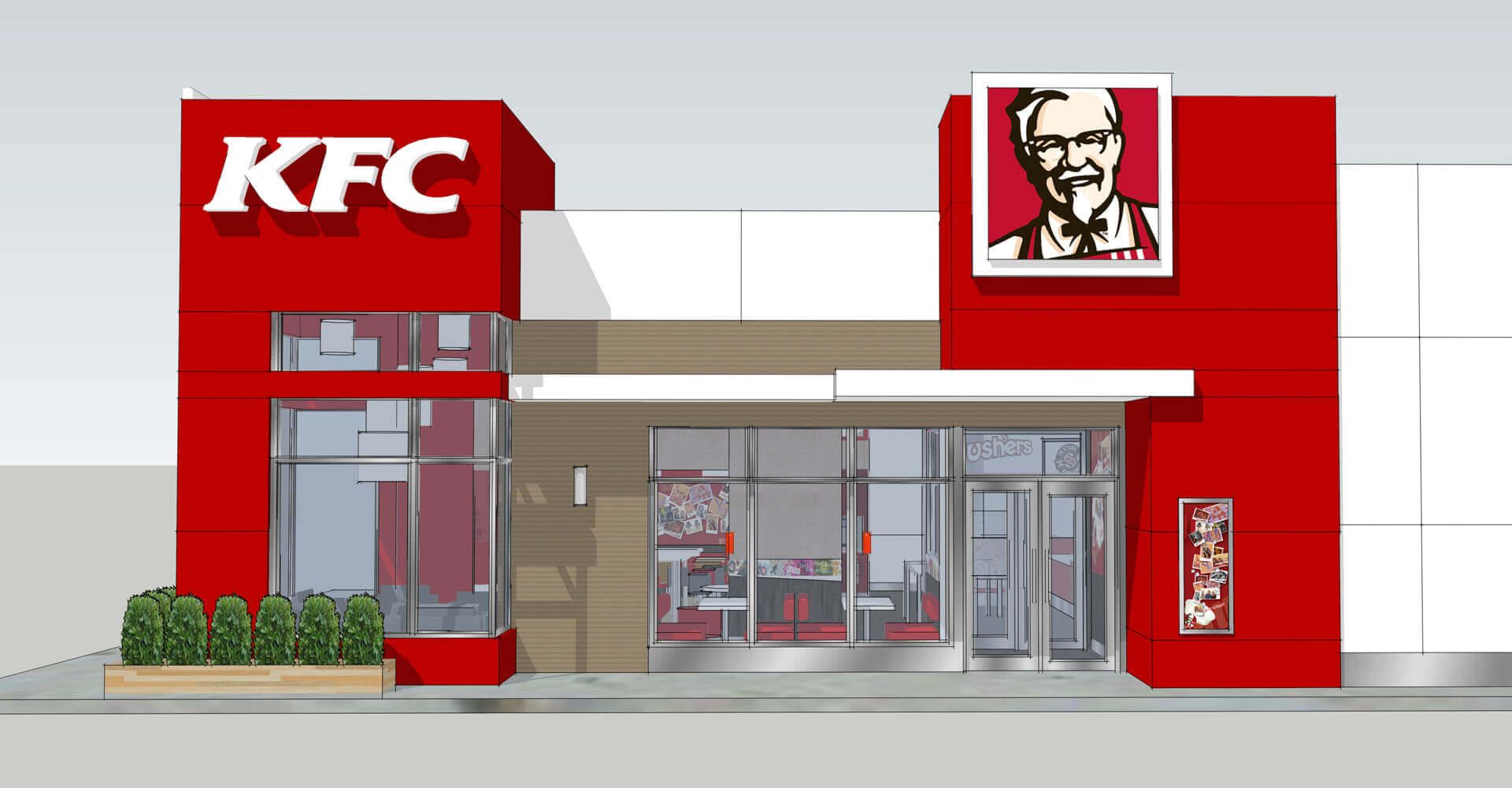 An artist 's impression of a kfc restaurant