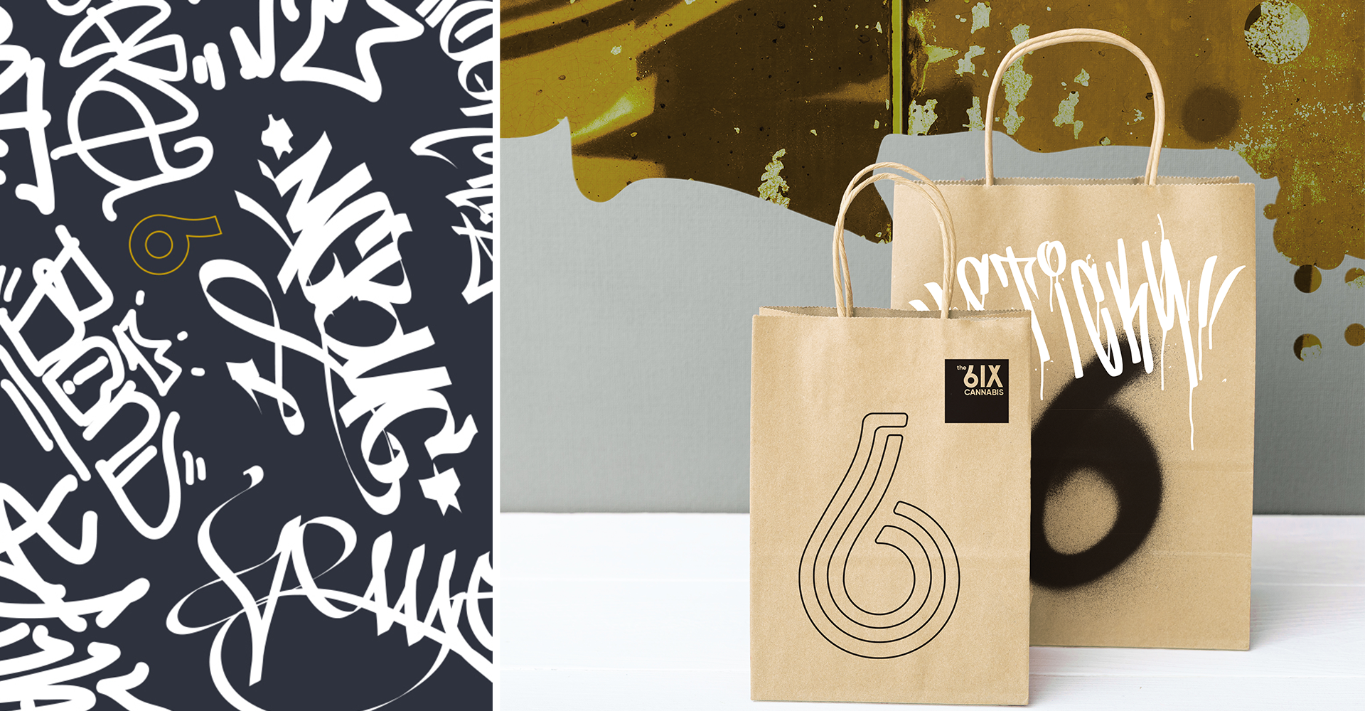 A paper bag with the number 6 on it