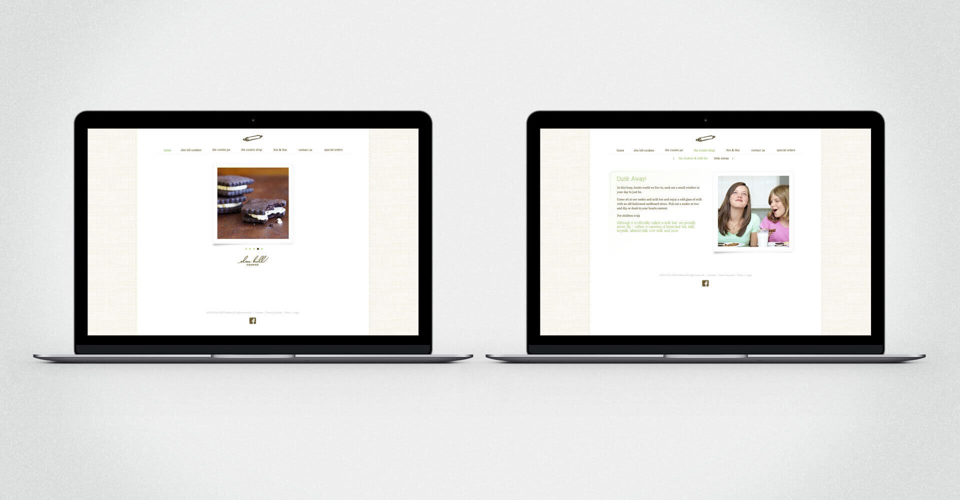 Two laptops are sitting next to each other on a white surface.