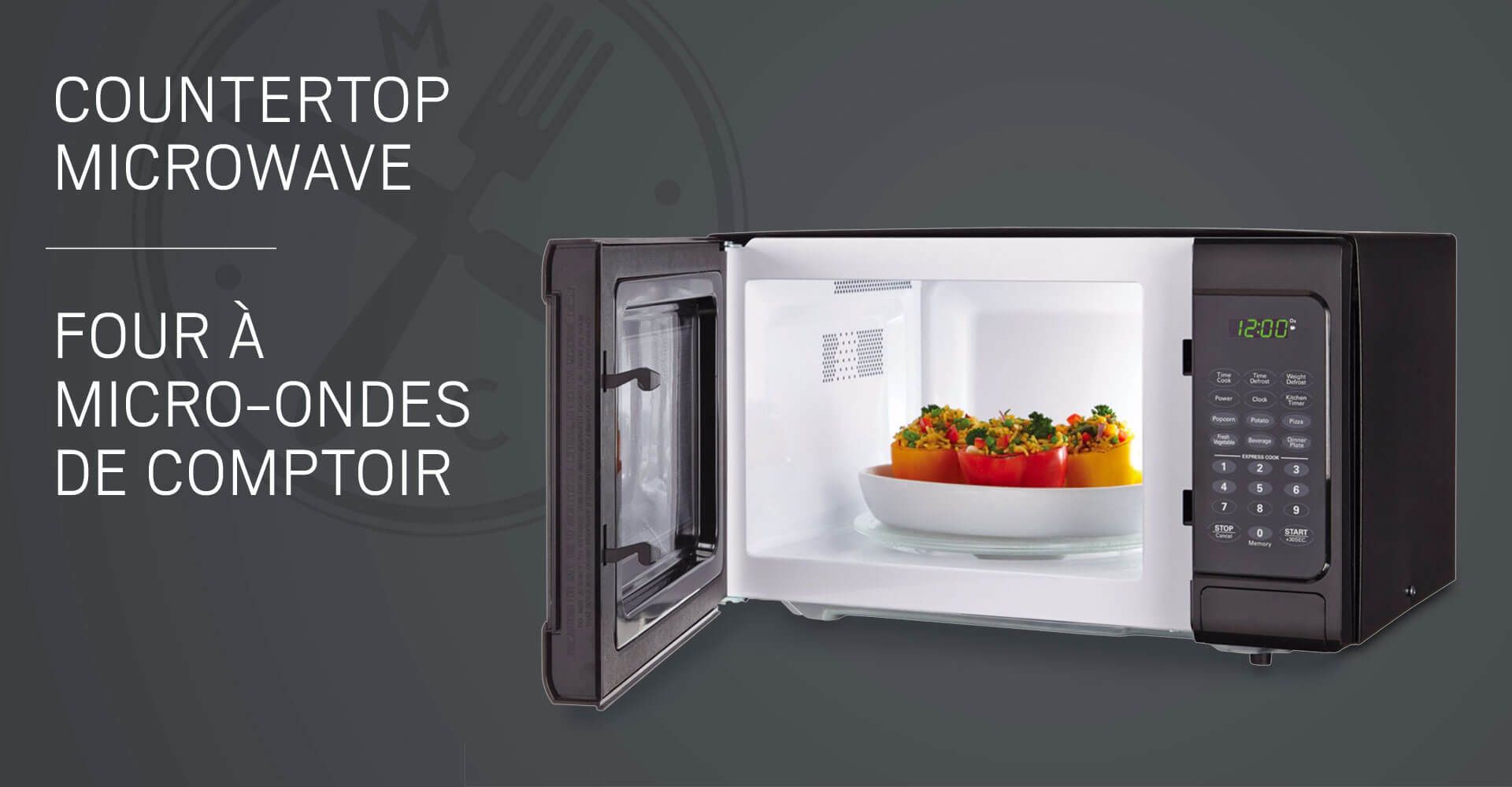 A countertop microwave with a plate of food in it