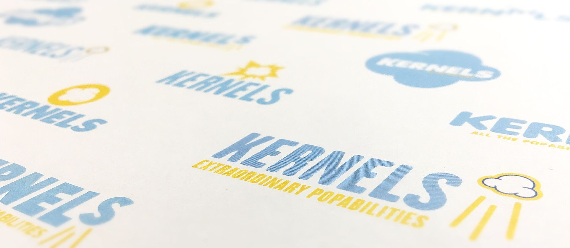 A close up of a piece of paper with the word kernels on it.