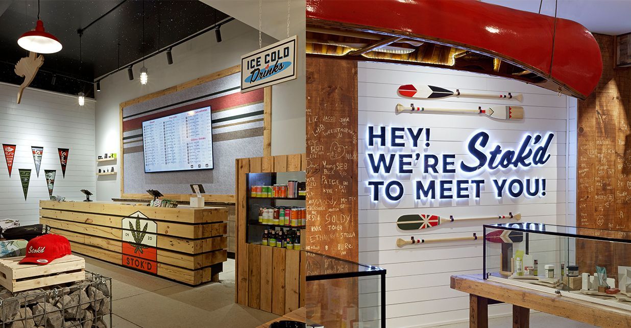 A store with a sign that says `` hey ! we 're staked to meet you ! ''