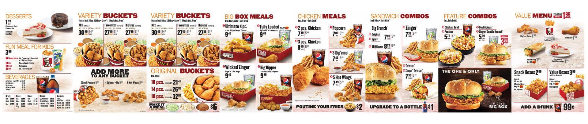 A blurred image of a menu for a chicken restaurant.