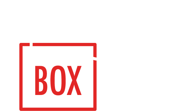 A red box with the word box written inside of it on a white background.