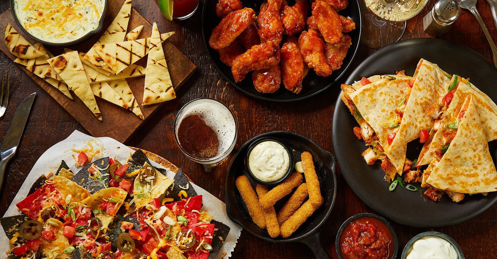 There are many different types of food on the table.