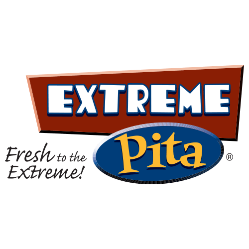 A logo for extreme pita fresh to the extreme