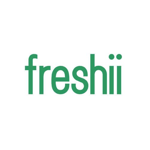 The freshii logo is green and white on a white background.