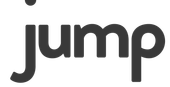 The word jump is written in black on a white background.
