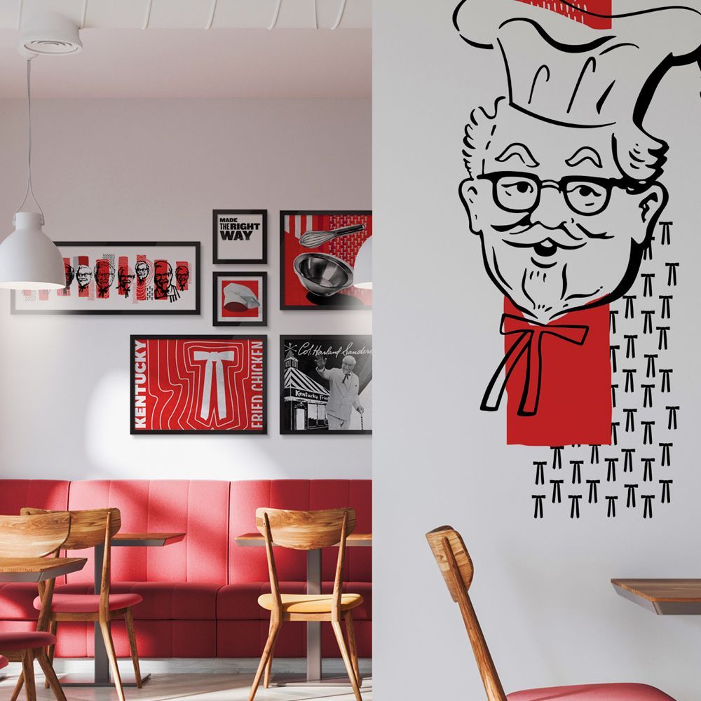 A picture of a kfc fresh restaurant next to a picture of a kfc fresh logo