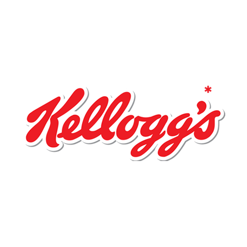 The kellogg 's logo is red and white on a white background.