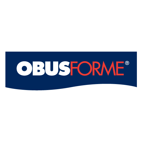 A blue and red logo for obusforme on a white background
