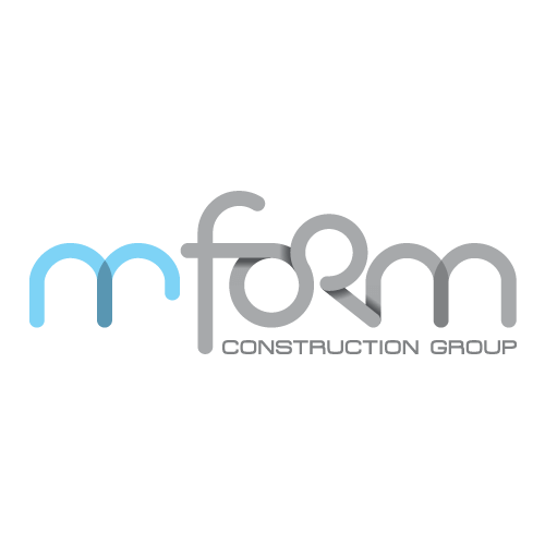 A logo for a construction company called mform construction group