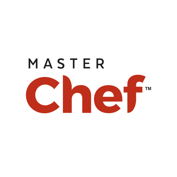 A master chef logo on a white background