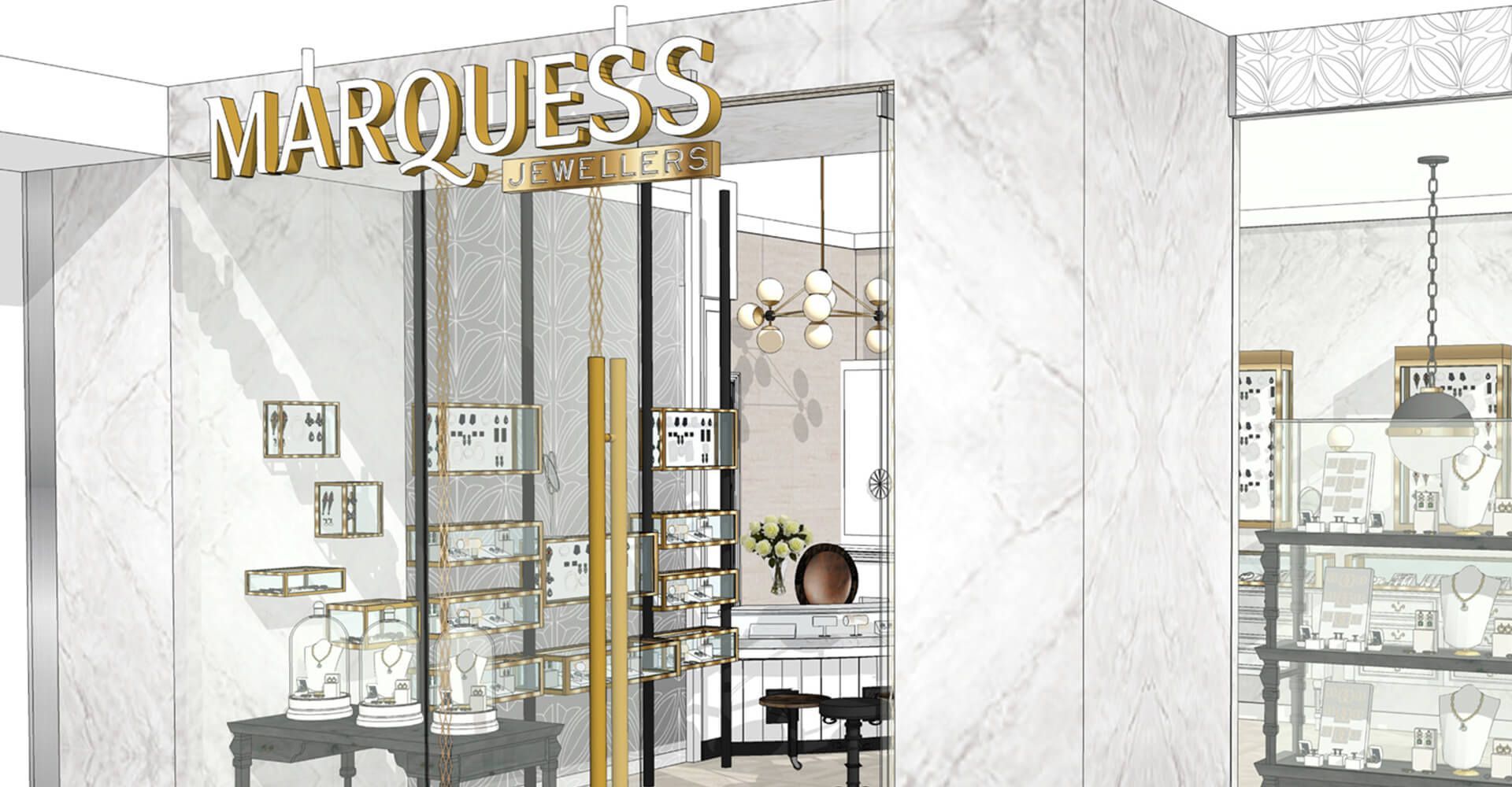 An artist 's impression of a jewelry store called marquis.