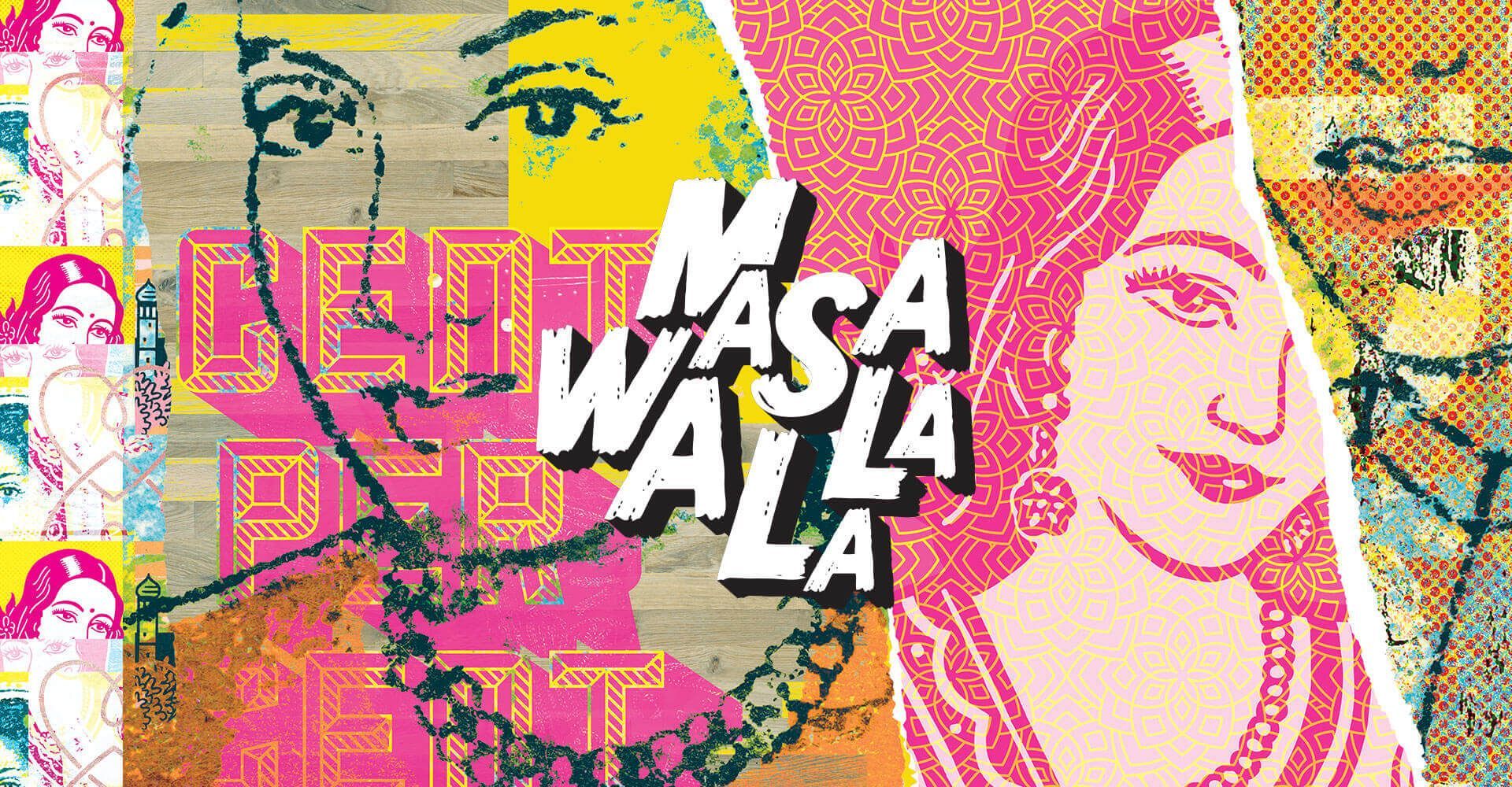 A colorful poster with a woman 's face and the words masa wala.