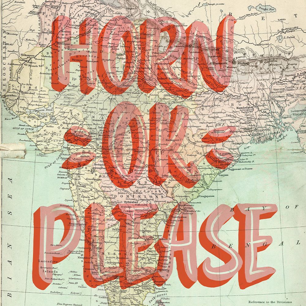 A poster that says horn ok please on a map