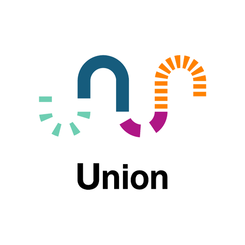 The union logo is a colorful swirl with the word union underneath it.