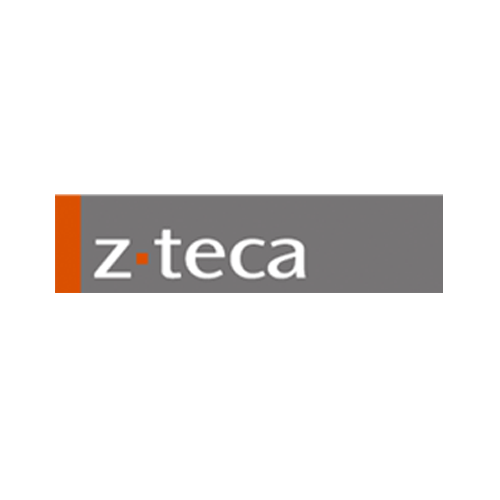 A logo for a company called z teca on a white background.