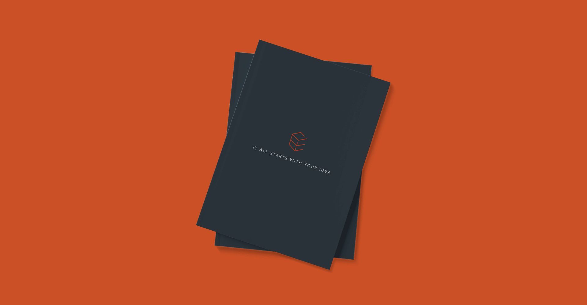 Two business cards are stacked on top of each other on an orange background.